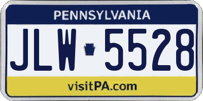 PA license plate JLW5528
