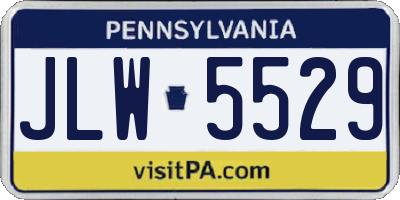 PA license plate JLW5529