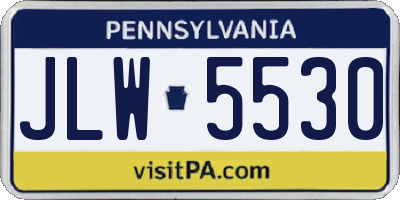 PA license plate JLW5530