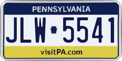 PA license plate JLW5541