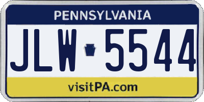 PA license plate JLW5544