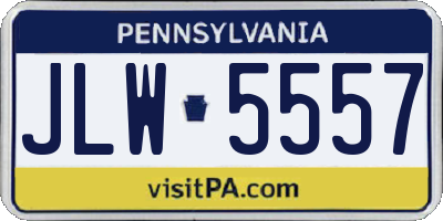 PA license plate JLW5557
