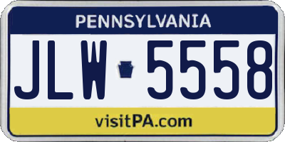 PA license plate JLW5558