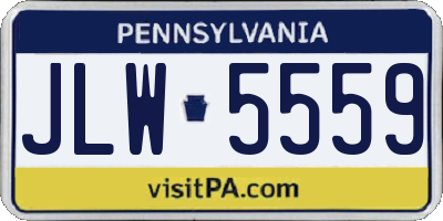 PA license plate JLW5559