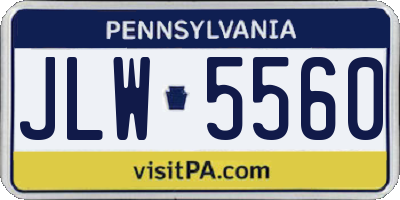 PA license plate JLW5560