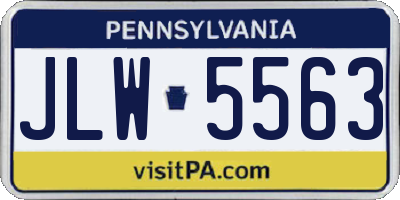 PA license plate JLW5563