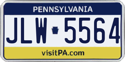 PA license plate JLW5564