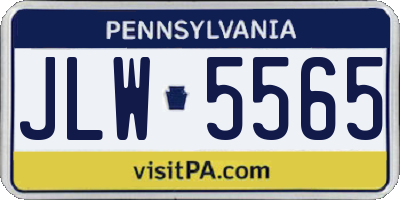 PA license plate JLW5565