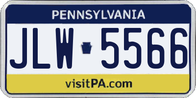 PA license plate JLW5566