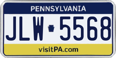 PA license plate JLW5568
