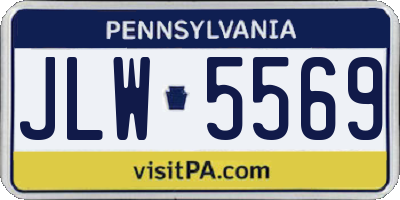 PA license plate JLW5569
