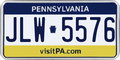 PA license plate JLW5576