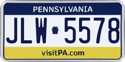 PA license plate JLW5578