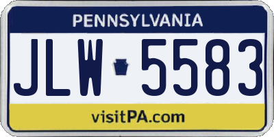 PA license plate JLW5583