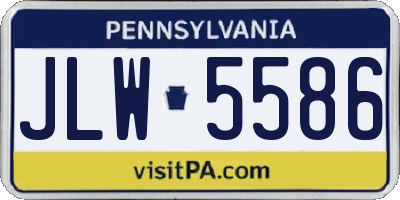 PA license plate JLW5586