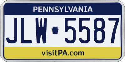 PA license plate JLW5587