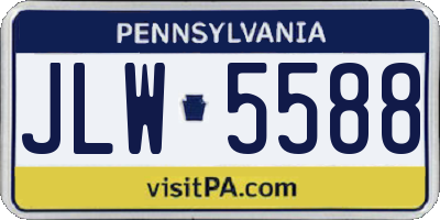 PA license plate JLW5588