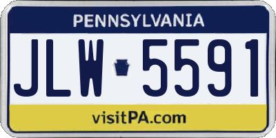 PA license plate JLW5591