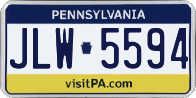PA license plate JLW5594