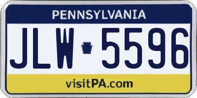 PA license plate JLW5596
