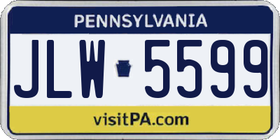 PA license plate JLW5599
