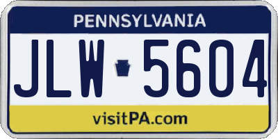 PA license plate JLW5604