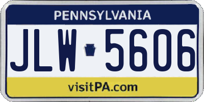 PA license plate JLW5606