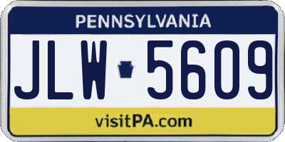 PA license plate JLW5609