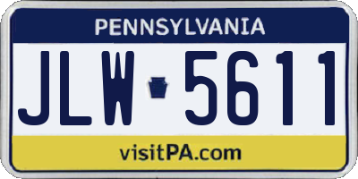 PA license plate JLW5611