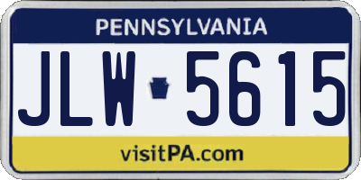PA license plate JLW5615