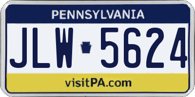 PA license plate JLW5624