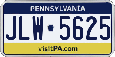 PA license plate JLW5625