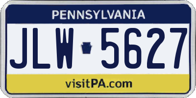PA license plate JLW5627
