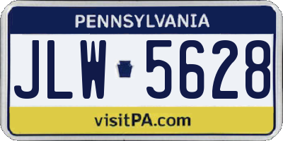 PA license plate JLW5628