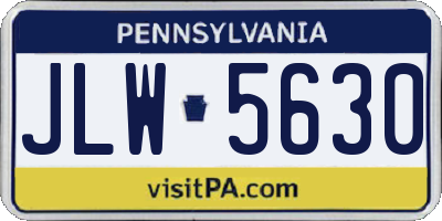 PA license plate JLW5630