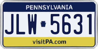 PA license plate JLW5631