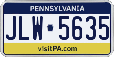 PA license plate JLW5635