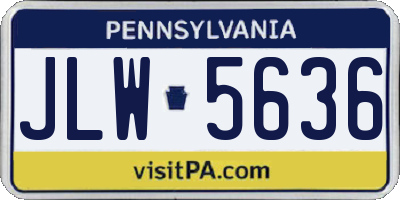 PA license plate JLW5636
