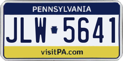 PA license plate JLW5641