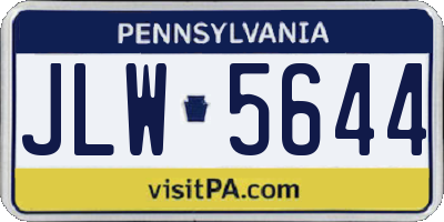PA license plate JLW5644