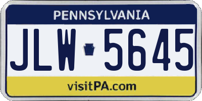 PA license plate JLW5645