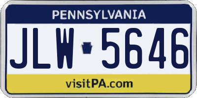 PA license plate JLW5646