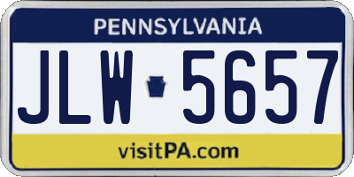 PA license plate JLW5657