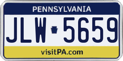 PA license plate JLW5659