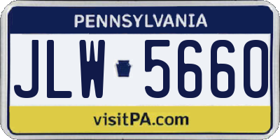 PA license plate JLW5660
