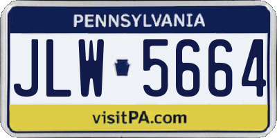 PA license plate JLW5664