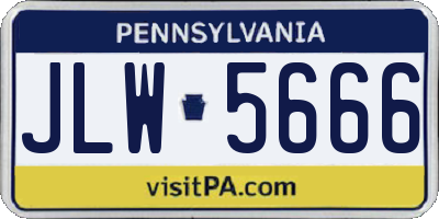 PA license plate JLW5666