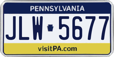 PA license plate JLW5677