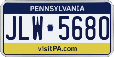 PA license plate JLW5680
