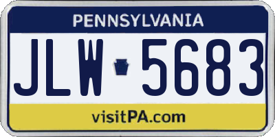 PA license plate JLW5683